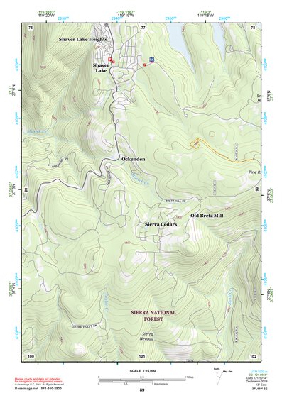 37119SE Page 89 Shaver Lake Topo Preview 1
