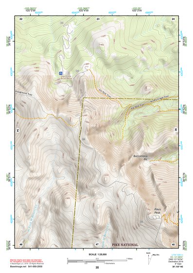 38105NE Page 35 Pikes Peak Topo Preview 1