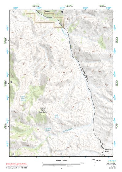 39116NW Page 24 Simpson Park Mountains Topo Preview 1