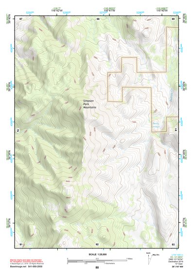 39116NW Page 80 Simpson Park Mountains Topo Preview 1