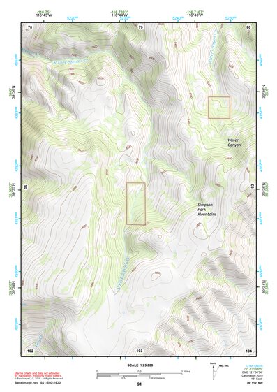 39116NW Page 91 Simpson Park Mountains Topo Preview 1