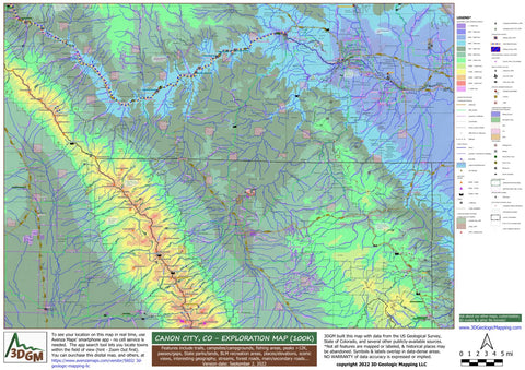 3D Geologic Mapping LLC Canon City, CO Exploration Map for Sightseeing bundle exclusive