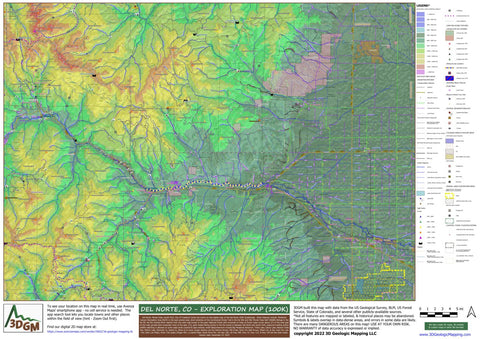 3D Geologic Mapping LLC Del Norte, CO - Exploration Map for Sightseeing digital map