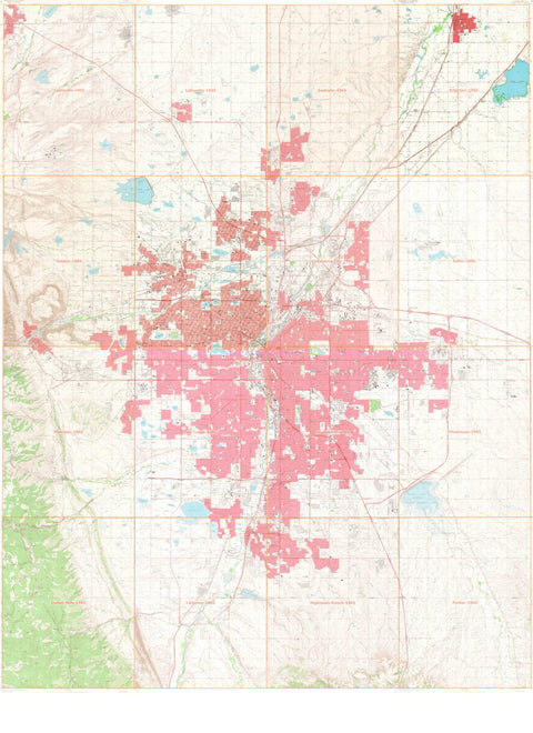 3D Geologic Mapping LLC Denver (1965) - 16 quadrangle-compilation, Authoritative, USGS, Seamless Map, 920 sq mi digital map