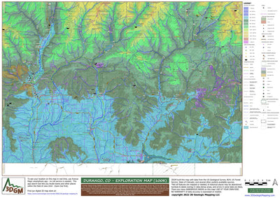 3D Geologic Mapping LLC Durango, CO Exploration Map for Sightseeing digital map