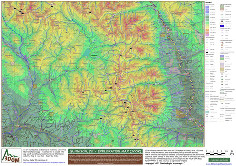3D Geologic Mapping LLC Gunnison, CO Exploration Map for Sightseeing digital map