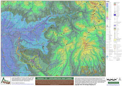 3D Geologic Mapping LLC Paonia, CO Exploration Map for Sightseeing digital map