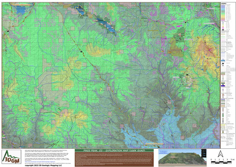 3D Geologic Mapping LLC Pikes Peak, CO Exploration Map for Sightseeing digital map