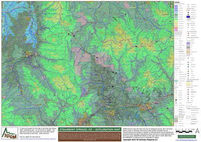 3D Geologic Mapping LLC Steamboat Springs, CO Exploration Map for Sightseeing digital map