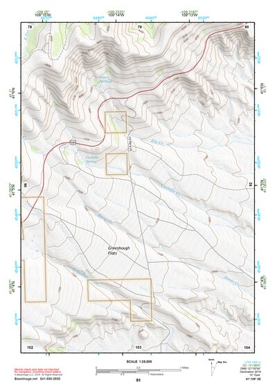 41109SE Page 91 Firehole Canyon Topo Preview 1