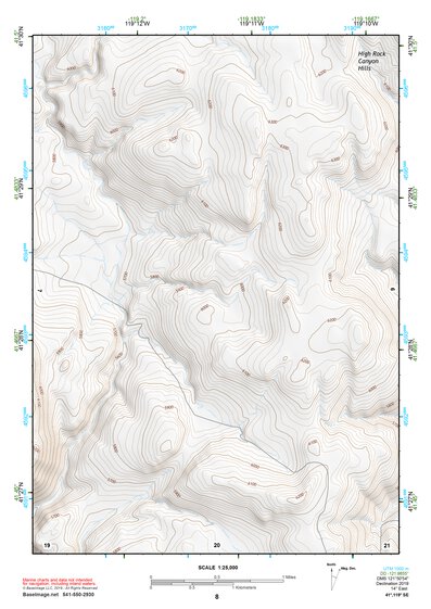 41119SE Page 8 High Rock Canyon Topo Preview 1