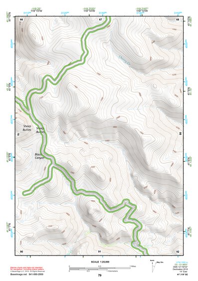 41119SE Page 79 High Rock Canyon Topo Preview 1