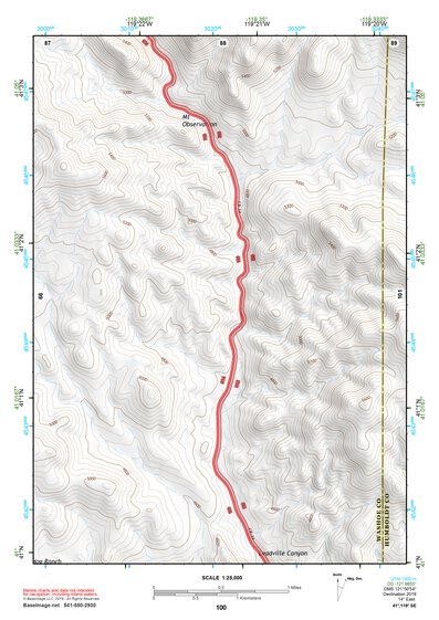 41119SE Page 100 High Rock Canyon Topo Preview 1