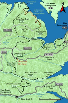42nd Parallel Cave Run Lake: Southern Trails digital map