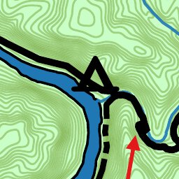 42nd Parallel Dog Slaughter Falls to Bark Camp Creek digital map