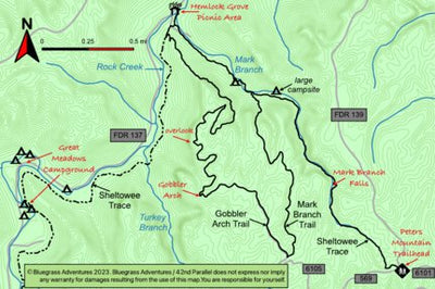 42nd Parallel Mark Branch: Sheltowee Trace digital map
