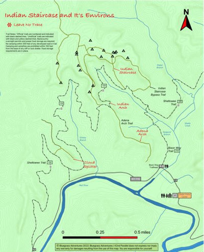 42nd Parallel Red River Gorge: Indian Staircase digital map