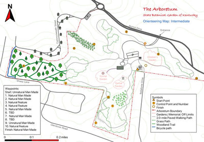 42nd Parallel UK Arboretum: Orienteering Map Intermediate Level digital map