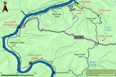 42nd Parallel Yahoo Falls Loop: Big South Fork digital map