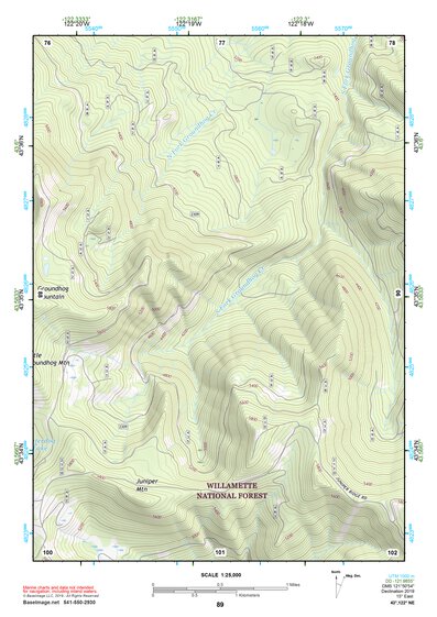 43122NE Page 89 Oakridge Topo Preview 1
