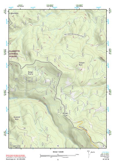 43122SE Page 1 Diamond Lake Topo Preview 1