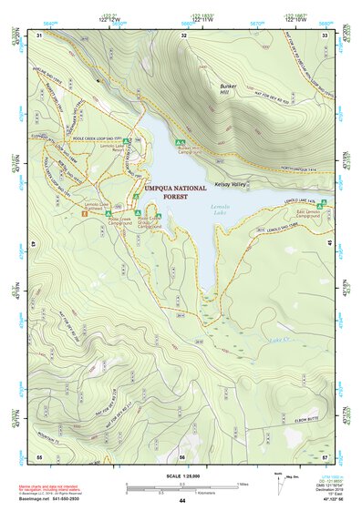43122SE Page 44 Diamond Lake Topo Preview 1