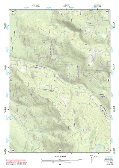 43122SE Page 64 Diamond Lake Topo Preview 1