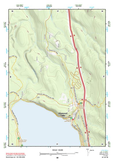 43122SE Page 69 Diamond Lake Topo Preview 1