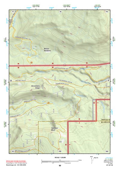 43122SE Page 90 Diamond Lake Topo Preview 1