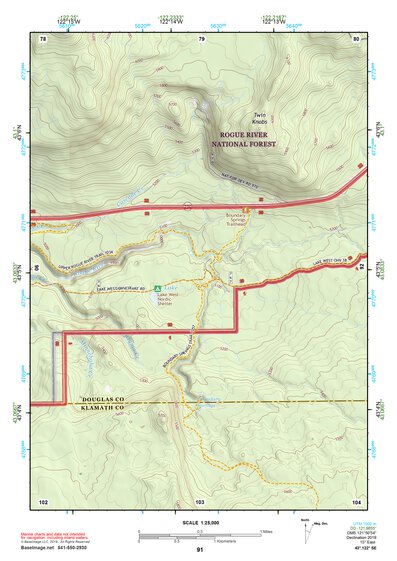 43122SE Page 91 Diamond Lake Topo Preview 1