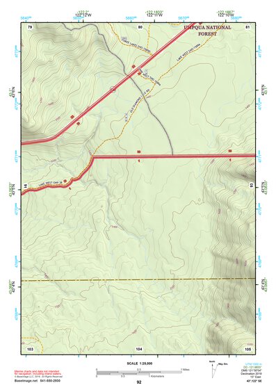 43122SE Page 92 Diamond Lake Topo Preview 1