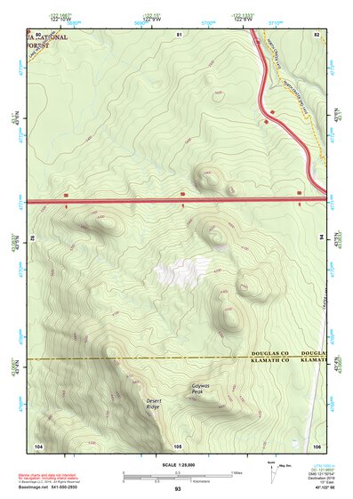 43122SE Page 93 Diamond Lake Topo Preview 1
