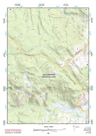 44110NE Page 65 Yellowstone National Park Topo Preview 1