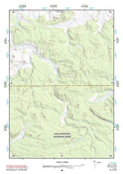 44110NW Page 95 Yellowstone National Park Topo Preview 1
