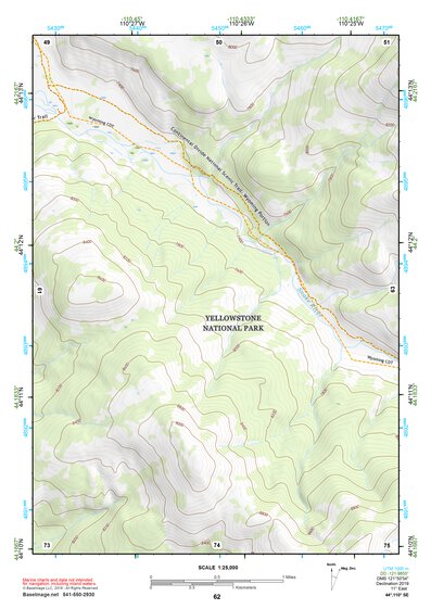 44110SE Page 62 Yellowstone National Park Topo Preview 1