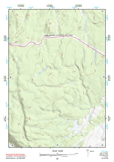 44110SW Page 21 Yellowstone National Park Topo Preview 1