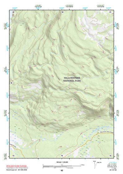 44110SW Page 62 Yellowstone National Park Topo Preview 1