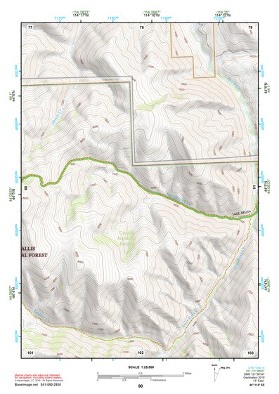 44114SE Page 90 White Cloud Peaks Topo Preview 1