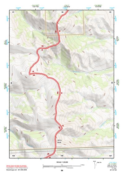 44114SE Page 94 White Cloud Peaks Topo Preview 1