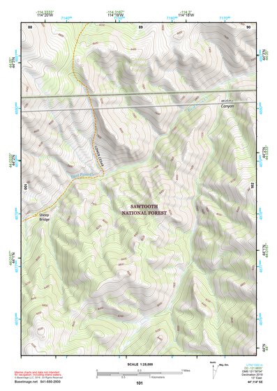 44114SE Page 101 White Cloud Peaks Topo Preview 1