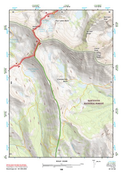 44114SW Page 106 White Cloud Peaks Topo Preview 1