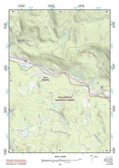 44122NE Page 71 North Santiam River Topo Preview 1