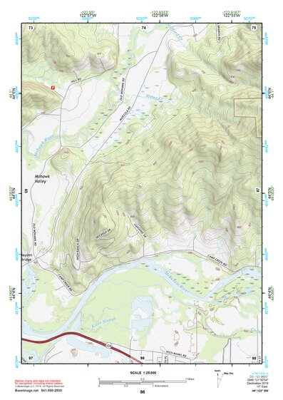 44122SW Page 86 Mc Kenzie River Topo Preview 1