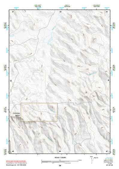 45105NE Page 34 Powderville Topo Preview 1