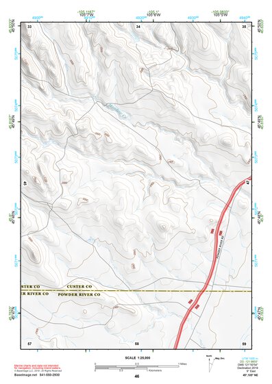 45105NE Page 46 Powderville Topo Preview 1