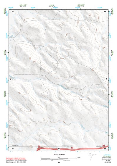 45105NE Page 75 Powderville Topo Preview 1