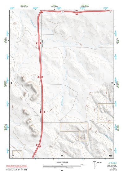 45105NE Page 87 Powderville Topo Preview 1