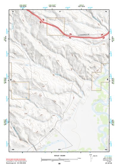 45105NE Page 89 Powderville Topo Preview 1