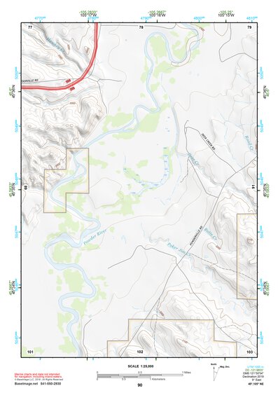 45105NE Page 90 Powderville Topo Preview 1