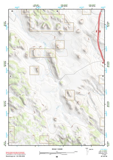 45105NE Page 98 Powderville Topo Preview 1